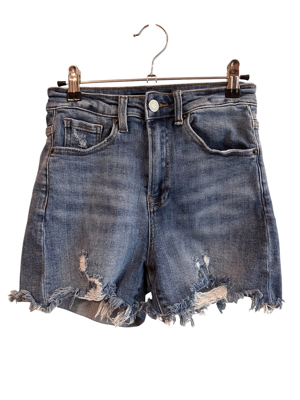Women's High-Rise Distressed Jean Shorts - Blue by Risen
